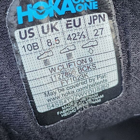 HOKA CLIFTON 9 - Womens Athletic Shoes - SIZE 10B ***No Insoles *** - Picture 9 of 9